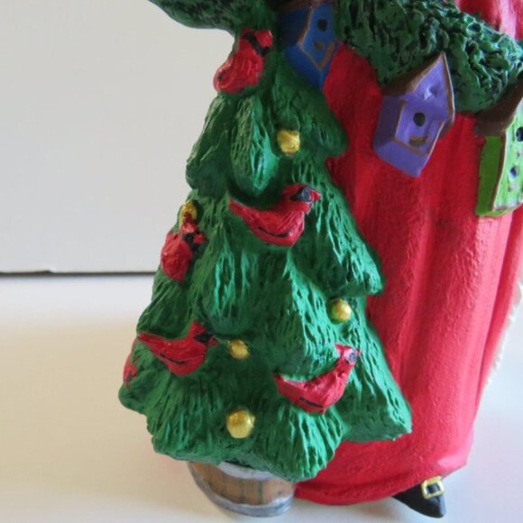 Santa Claus Sunflower Floral Birdhouses Cardinals Christmas Ceramic Hand painted - Picture 7 of 11